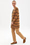 Striped Knitwear Cardigan Beige Black - 4