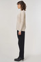 Crew Neck Corded Knitwear Blouse Ecru - 3