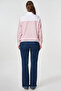 Stripe Pattern Cotton Blouse Fuchsia - 5