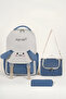 Set of 3 Boys' Elementary School Bags with Ears - Korean Style Bag, Thermal Lunch Bag, Pencil Case