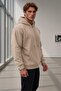 Men's Beige Hooded Cotton Sweatshirt