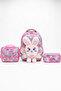 Bubbles Girl's Cute Plush Rabbit 3-Piece School Bag Set - Backpack, Lunch Bag, Pencil Case - 2