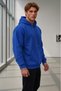 Men's Cobalt Blue Hooded Cotton Sweatshirt