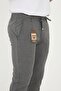 Men's Jogger Slimfit Waist Half Elastic Double Leg Dark Gray Fabric Trousers - 6