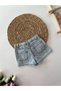 My Little's Little Flowers Embroidered Girls' Denim Shorts - Light Blue - 2