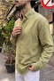 Napas Men's Oversize Linen Look Khaki Shirt - 2