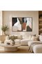 Abstract Design Double Canvas Painting Set of 2 (40x60 cm) – Framed Wall Art with Black Hollow Frame - 3