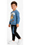 Boy's Labubu Picture Written Blue Tracksuit Set - 2