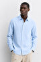 Men's Shirt Monarch Line Light Blue – Long Sleeve, Button-Down, Modern Relaxed Fit - 4