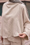Beige Shirt Suit with Cape - 2