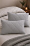 Colorful Pillow Mattress (2 PCS), 100% Cotton, Quilted, Pillow Protector, Pillow Cover, Gray