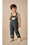 Boy's Teddy Bear Embroidered Gabardine Salopet Set – 2-Piece Set with Long Sleeve Sweatshirt - 3