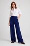 Modal Fabric Ribbed Detailed Wide Leg Trousers - 3