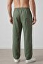 Men's Baggy Loose Fit Khaki Linen Trousers Lightweight and Comfortable - 2
