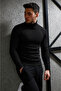 Men's Slim Fit Turtleneck High-Neck Knitwear Sweater - 2