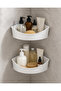 2-Piece White Adhesive Product - 27x19x8 Bathroom Shelf Triangle - 7