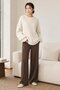Ecru Crew Neck Oversize Women's Knitwear Sweater - 8