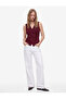Slim Fit Layered Sleeveless Viscose Blend V-Neck Blouse