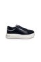 Men's Leather Casual Shoes 26031 - Navy Blue - 45