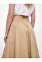 Cotton Balloon Form Maxi Skirt with Elastic Waist Detail - 4