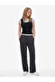 Comfortable Fit Wide Leg Lace-Up Waist Pants