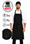 Waterproof Barista Apron Stain-Resistant Striped Waiter Kitchen Chef Apron with Pockets Adjustable Neck Strap