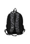 Kids Gray Black Bat Patterned Three Compartment School Bag Backpack 33244 - 3