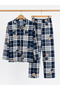 Girls and Boys Unisex Model Buttoned Long Sleeve Pajama Set - 4