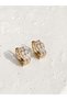 Steel Rose Gold Full Stone Lucian Hoop Earrings - No tarnishing