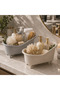 Decorative Mini Bathtub Organizer Set of 2 Gray + Beige – Bathroom & Cosmetic Organizer