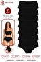 Women's Panties 7-Pack High Waist Black Soft Flexible Gathering Cotton