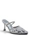 Sequin Detailed Elastic Thin Heeled Shoes Stiletto White - 6
