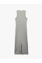 Crew Neck Gray Midi Women's Dress 5Sak80006Ek - 4