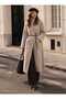 Thick Cardigan with Leather Belt Detail - Stone Color -