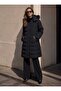 Hooded Puffer Jacket with Snap Detail - Black -