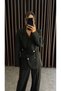 Women's Rose Accessory Detail Jacket and Pants Set - 6