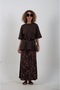 Brown Patterned Satin Bias Skirt - 2