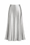 Silver Satin Bias Skirt