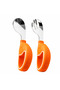 Orange Color Figured Premium Children's Bpa-Free Silicone Handle Stainless Steel Tip Fork-Spoon, S. Box - 2