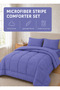 Stripe Comforter Set- Ultra Soft Brushed Microfiber Fabric, Soft Siliconized Fiber Filling - 5