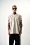 Men's Basic Zero Sleeve Oversize T-Shirt Bone