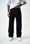 Men's Washed Baggy Trousers Navy Blue