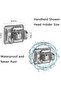 Adjustable Shower Head Holder with Hook,Waterproof Adhesive Handheld Shower Bracket,Silver - 2