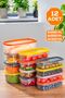 1001 12-Piece Rectangular Plastic Storage Container - Multi-Purpose Food Food Food Storage Container Set - 2