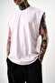Men's Basic Zero Sleeve Oversize T-Shirt Lilac - 4