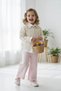 My Little One's Collar Heart Detailed Knitwear Cardigan 3-Piece Girl's Set - Pink - 2