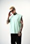 Men's Basic Zero Sleeve Oversize T-Shirt Water Green - 5