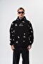 Men's Far from Basic Printed Hooded Oversize Hoodie Black