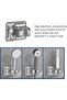 Adjustable Shower Head Holder with Hook,Waterproof Adhesive Handheld Shower Bracket,Silver - 3