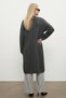 Gerp Soft Textured Comfortable Fit Low Long Sleeve Knitwear Women's Cardigan & Jacket & Hijab Cardigan - Smoked - 6